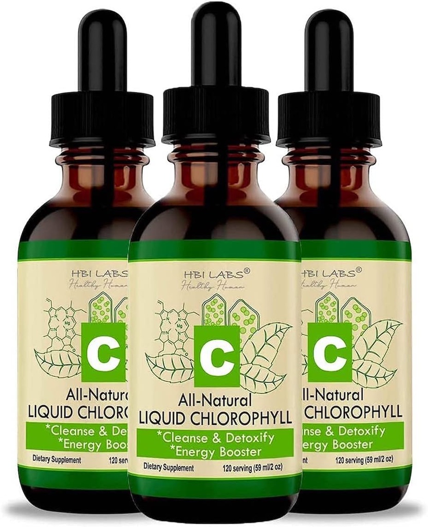 Gocce liquide di clorofilla per il concentrato di clorofilla naturale dell'acqua (3 Pack)