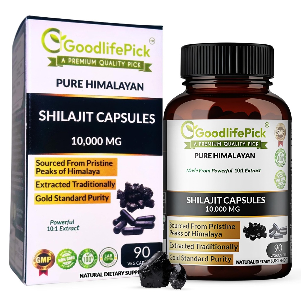 Pure Himalayan Shilajit capsule. Massima resistenza naturale Shilajit Rich in Trace Mineral & Acido Fulvico. Altitudine Sourcing. Vegan NonGMO 90ct. Estratto Tradizionalmente Nessun stearato nessun farina di riso
