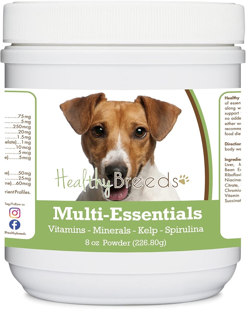 Sane razze Jack Russell Terrier Multi-Essentials Polvere per cani - un integratore ideale di vitamine, minerali e antiossidanti per il vostro cane - 8 oz