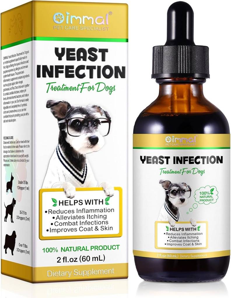 Trattamento di infezione da lievito ALIVO per cani, Trattamento di infezione da lievito naturale Supporta il sollievo dell'itch del cane, Infezione dell'orecchio del cane, Rilievo di allergia del cane, Supplemento di erbe del cane, Sapore di pancetta - 2 oz