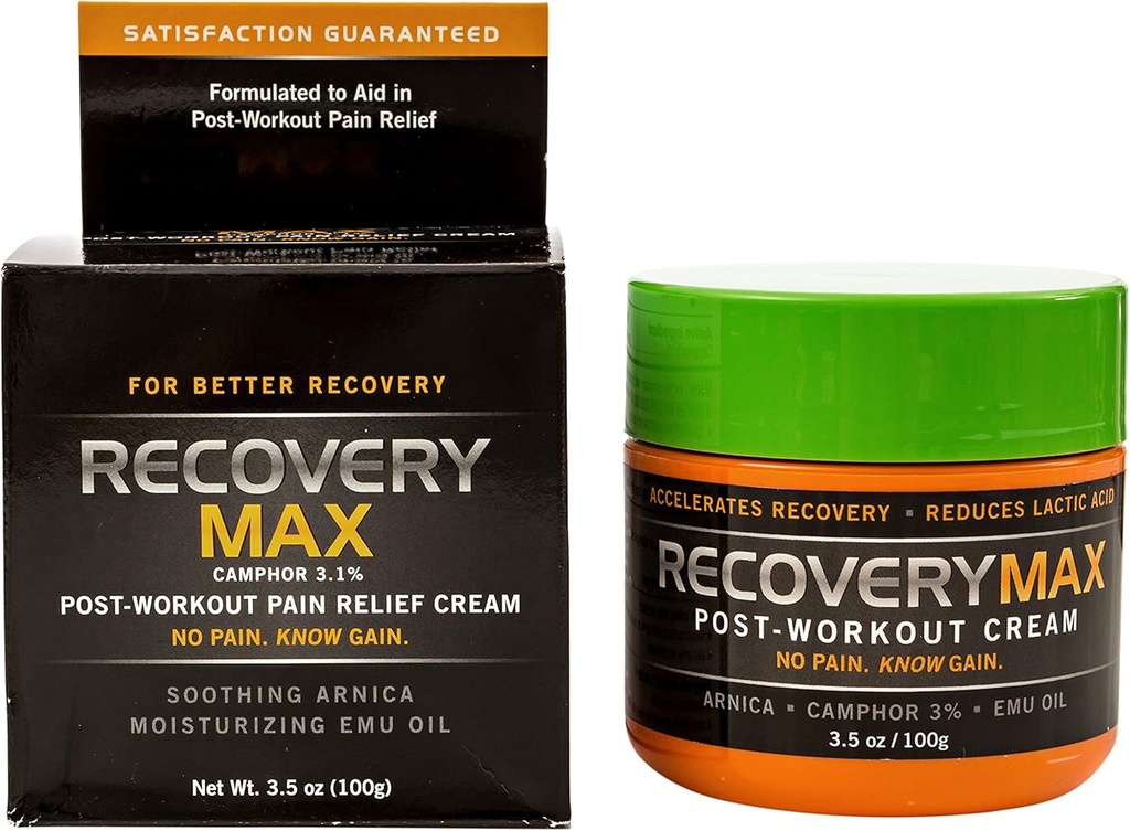 RecoveryMax – Post Workout Cream – Per l'utilizzo nel programma di allenamento di fitness per accelerare il recupero del muscolo – Ridurre il dolore muscolare - Ritorna all'esercizio più veloce –Recovery Supplement – 3.5 oz