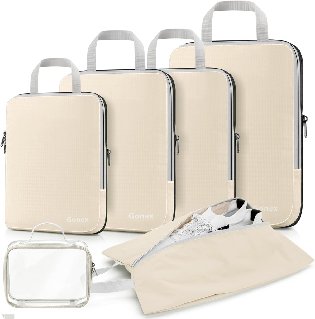 Gonex Compression Packing Cubi, 3pcs/4pcs Expandable Storage Bags Bags organizzatori