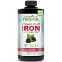 Perché non supplemento di ferro liquido naturale per le donne, gli uomini e i bambini, Formulazione vegana per l'anemia, senza zucchero, Vegan, non OGM, Blackberry organico aroma 16 Fl Oz
