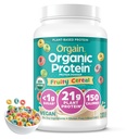 Orgain Organic Vegan Protein Powder, Fruity Cereal - 21g Plant Based Protein, 8g Prebiotic Fiber, Low Net Carb, Nessun Lattosio Ingredienti, Non Aggiunto Zucchero, Non OGM, Per Shakes & Smoothies, 2.03 lb