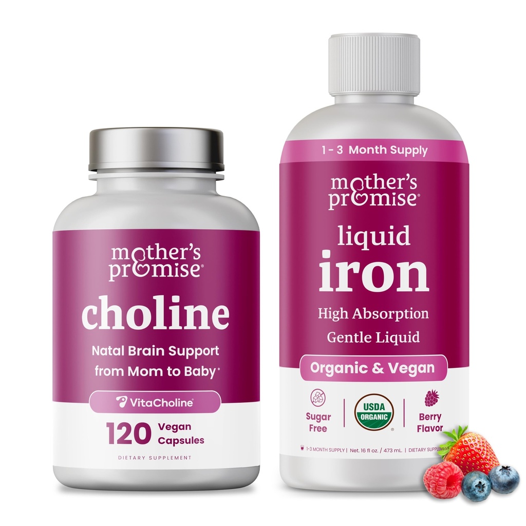 Promessa della mamma ferro liquido & Choline capsule Bundle