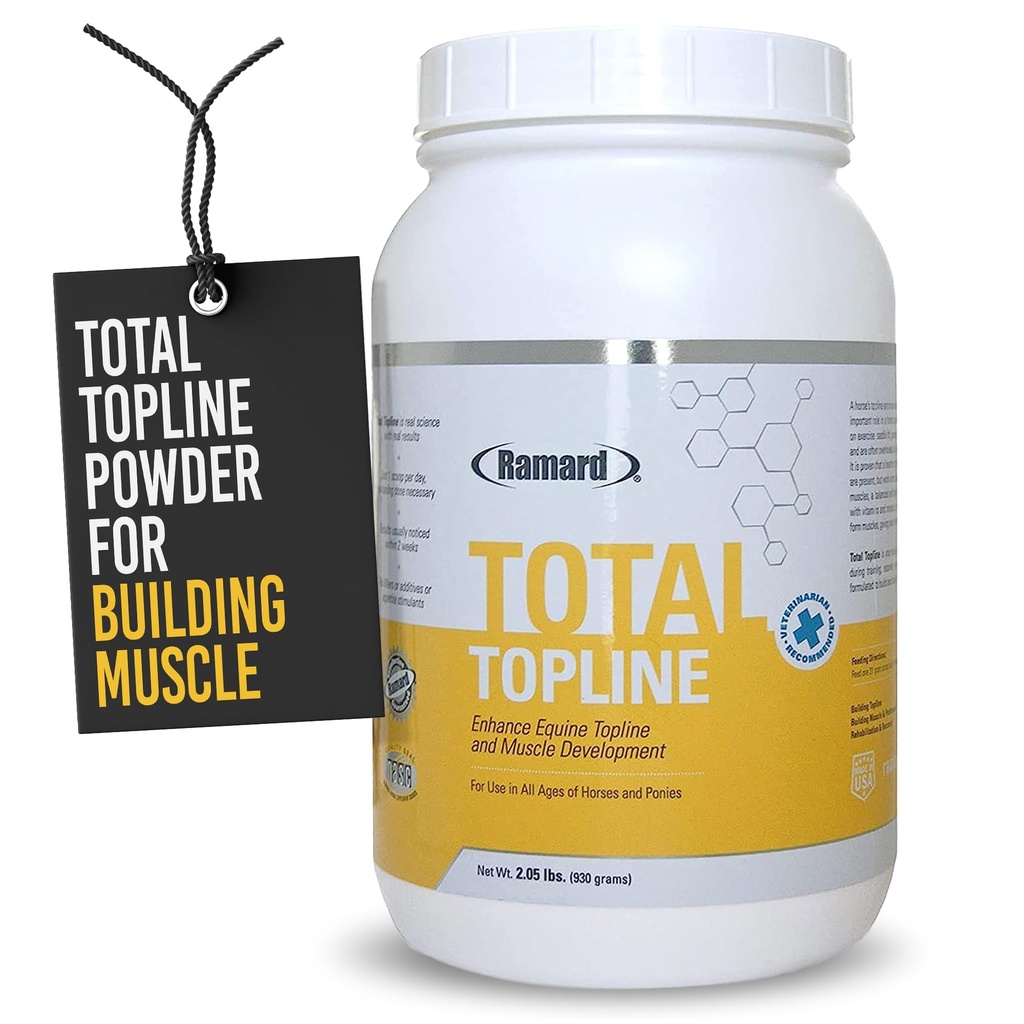 Ramard Total Topline Powder Horse Supplements - Costruire e mantenere tessuto muscolare durante il recupero per Foals e Cavalli - Proteine e Amino Energy Horse Supplement - 2lb Tub