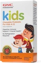 GNC Milestones Kids Chewable Probiotic per bambini 4-12, 30 compresse masticabili, supporta il sistema digestivo e immunitario