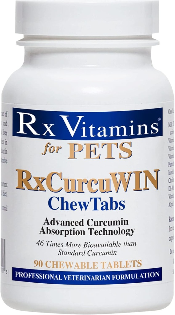 Rx Vitamins CurcuWIN Curcuin per gli animali domestici - Cat Supporto immunitario - Dog Digestive Support - 90 ct