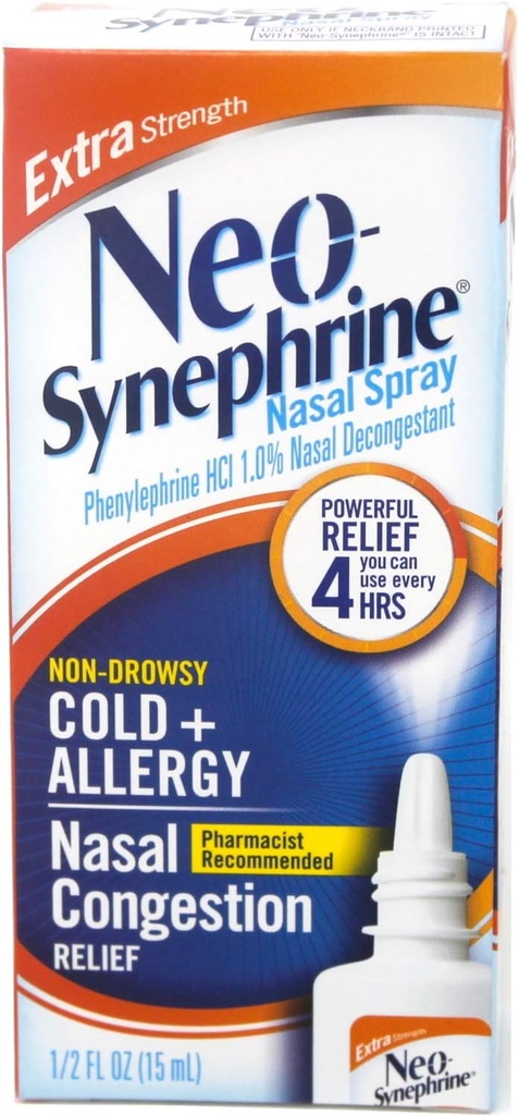 Spray Nasale Neo-Synephrine , Formula di Forza Extra, 0.50 Ounces ogni (Valore Pack di 3)