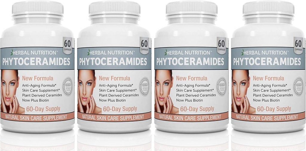 Fitoceramides Riso a base di Biotina Vitamina A C D ed E, Confezione 4 bottiglie 40mg