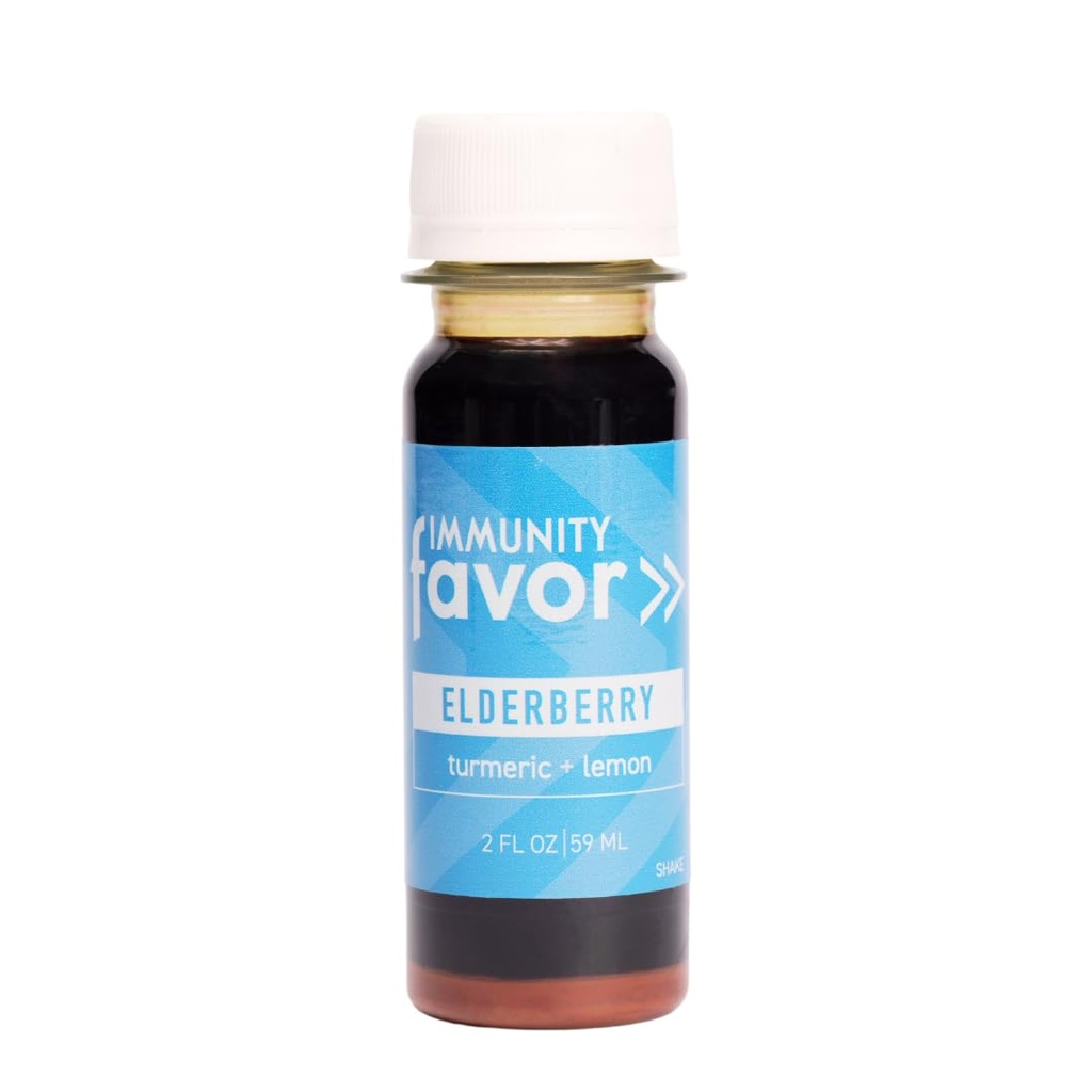 Shot di Immunità di sambuco - Colpo di benessere naturale con curcuma e limone - Bevande per e Boost di immunità, Vitamine & Nutrienti, & Daily Wellness - 12 Pack (2oz ciascuno)