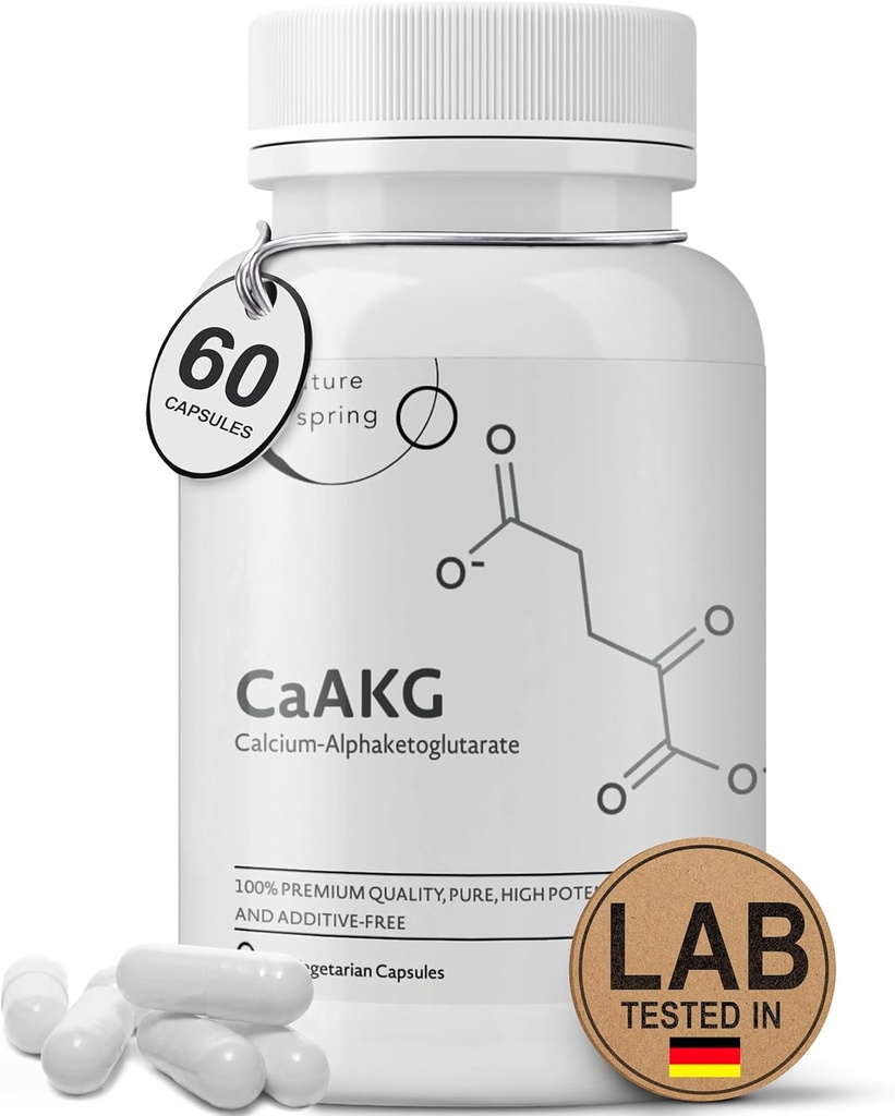 CaAKG Supplemento (Alpha Ketoglutarate) (1,000 mg per 2 capsule di servizio, 60 capsule). Supporta l'energia cellulare