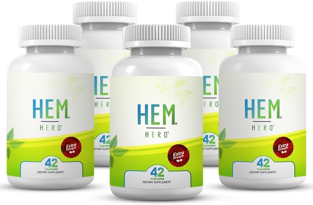 Hem Hero® Trattamento emorroide extra-forza - Ridurre gonfiore, Soothe prurito & irritazione - - 42 capsule - (5-Pack)