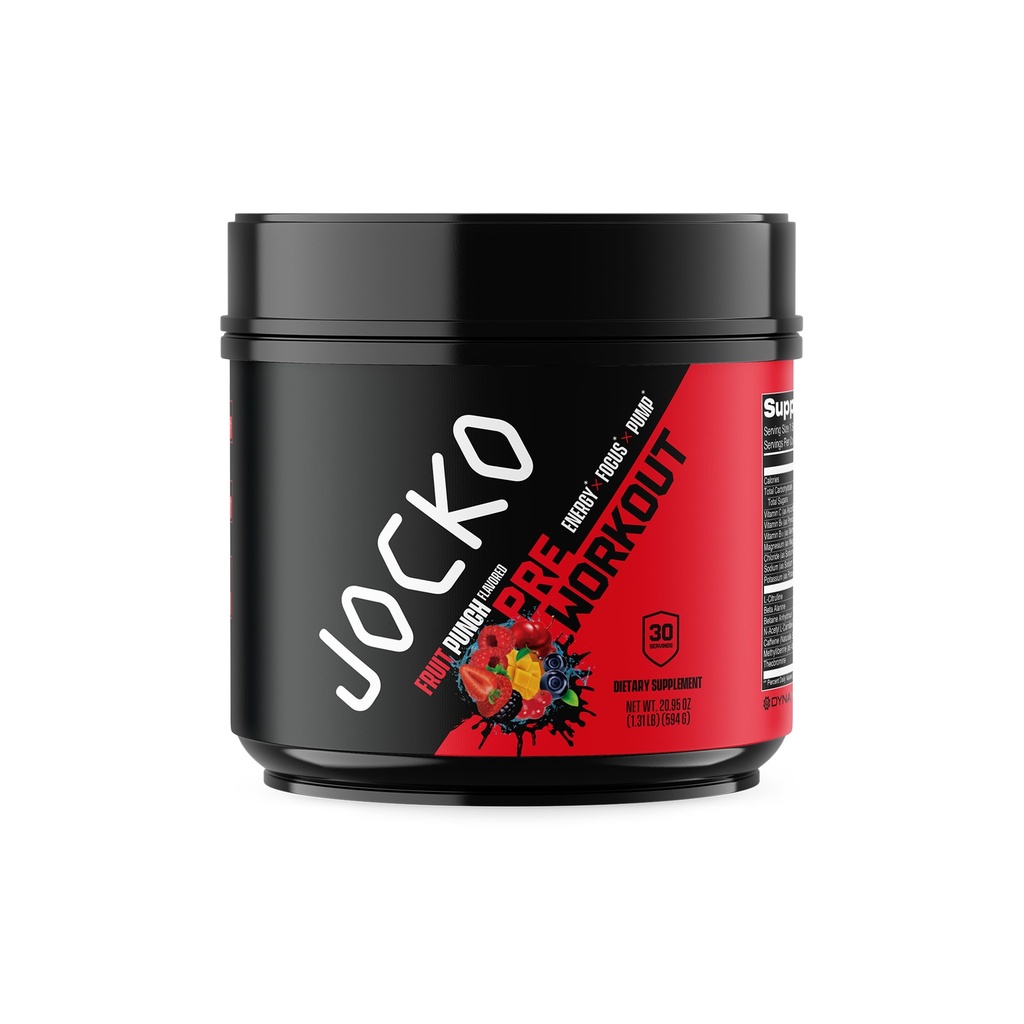 Jocko Fuel Pre Workout per gli uomini e le donne - Alto Stim Low Sugar Blend con Beta Alanine + L-Citrulline, Support Muscle Pump, Energy, & Recovery, 200mg di Caffeine Fruit Punch, 30 Servings 1.31lbs (594 G)