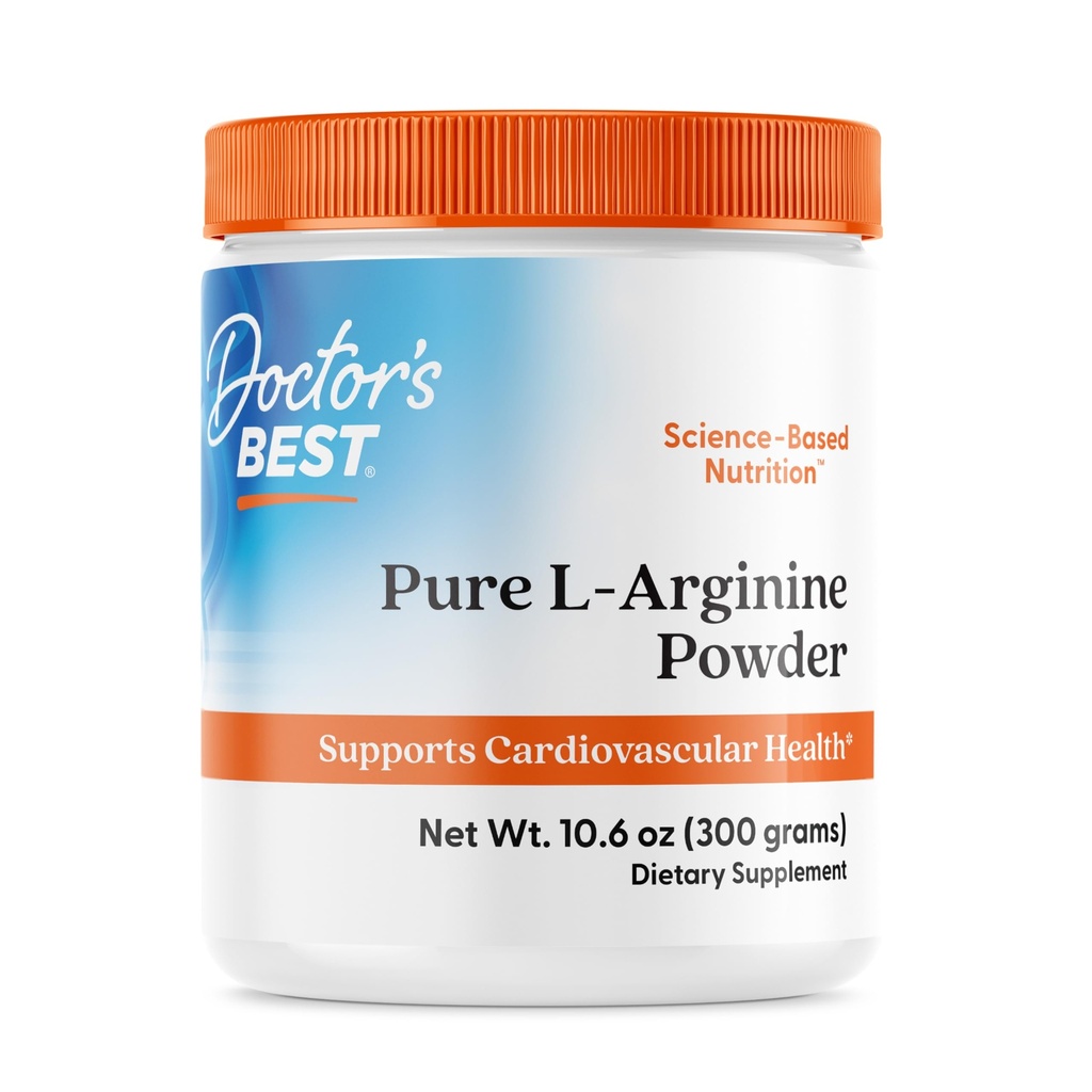 Medico Migliore polvere di L-Arginina pura - L Arginina Supplemento per gli uomini e le donne, Supporta livelli di ossido nitrico e la salute del cuore, Supporto di flusso sanguigno, senza glutine, vegano, non OGM - 10.6 oz