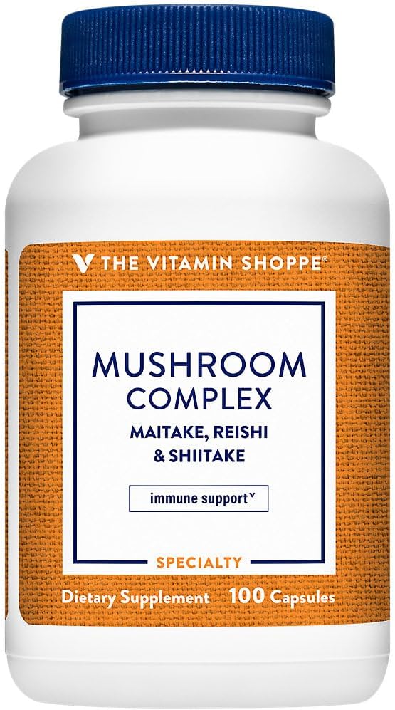 La vitamina Shoppe Mushroom Complex, (Maitake, Reishi & Shiitake) Antiossidante che supporta il sistema immunitario e il cervello sano (100 capsule)