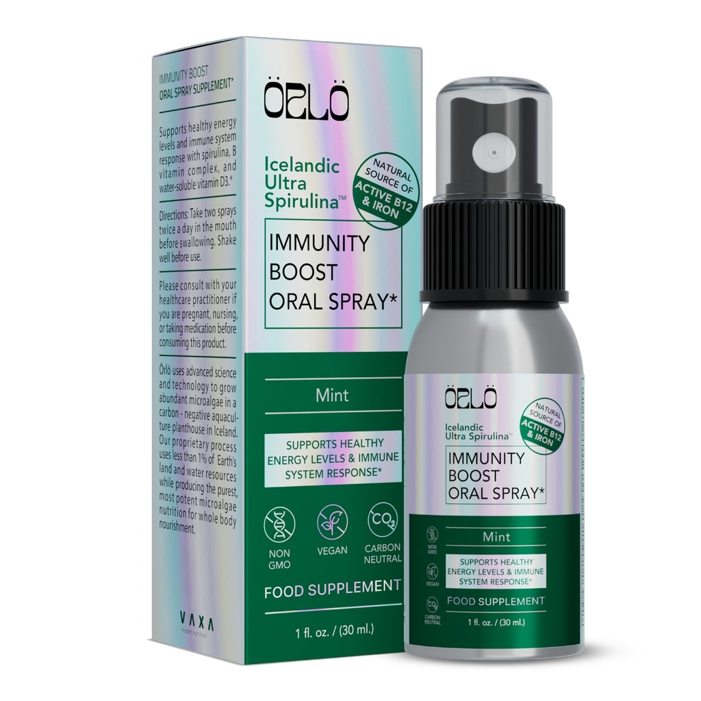 Orlo Immunity Boost Multivitamin Supplemento per adulti Spray - Spirulina, Bioactive Vitamin B Complex, B12 Methylcobalamin, Vitamina D3 - Energia, Cervello e Salute Immune (fino a 60 Serve)