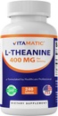 Vitamatic L-teanina Supplemento 400mg per porzione - 240 compresse - Non OGM, Gluten Free