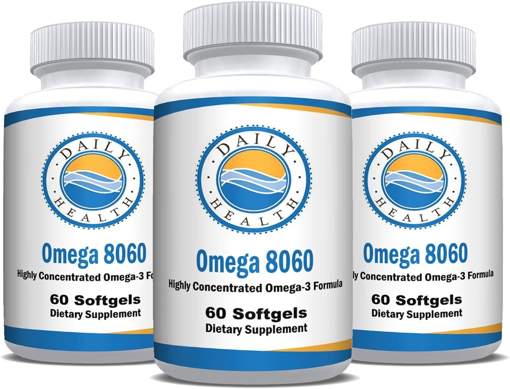 Omega 8060 2400mg Omega 3 Fish Oil Joint Health Supplement 60 softgel - 3 mesi di alimentazione - 3pk