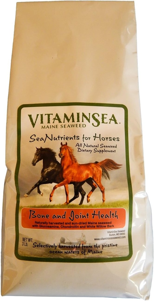 VITAMINSEA Cavallo Kelp Dried Seaweed Supplement | Tutti i nutrienti naturali per cavalli | Kelp Flakes con Glucosamine, Condroitina, White Willow Bark per Bone e Joint Health | 10 LB