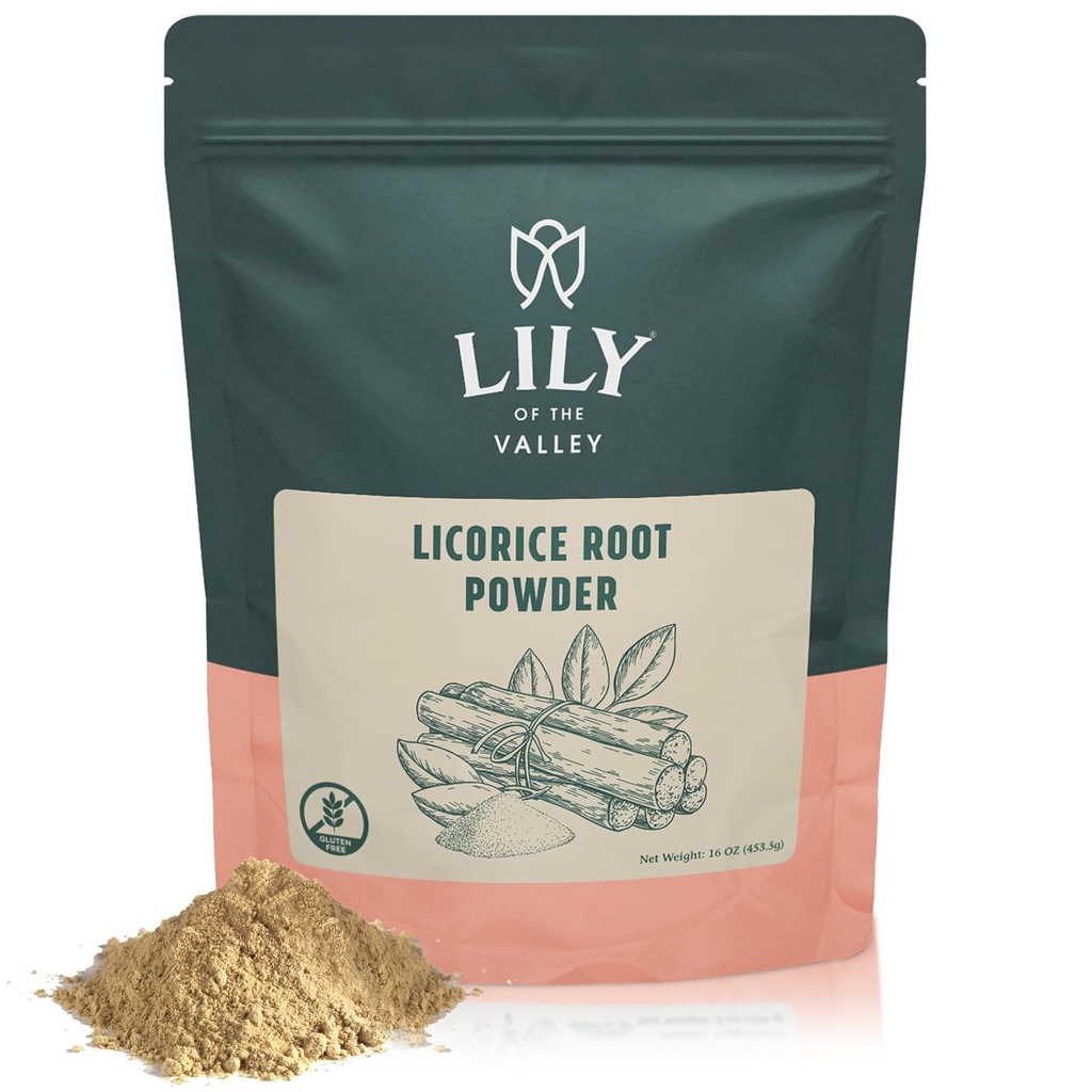 Polvere di radice di liquirizia/liquirizia della valle - Mulethi di terra Fonte dall'India - Dolore naturale - Vegan & Gluten-Free - Confezionato in Sacca Resealable (16oz, 453g)