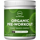 MRM Nutrition Organic Pre-Workout Powder - Donne & Uomini, 150 mg Caffeina Naturale & Adaptogens, Pure Energy, Focus & Blood Flow, Vegan, Certificato Organico, Non OGM - 20 Serve, Black Cherry Flavor