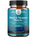 Integratore del cervello nootropico per il miglioramento della memoria e della messa a fuoco - Vitamine per la salute mentale e la chiarezza con VIT A, B6, Riboflavin, Niacin, Thiamin & Folate - Complesso cognitivo per la vitalità mentale - 60 Ct