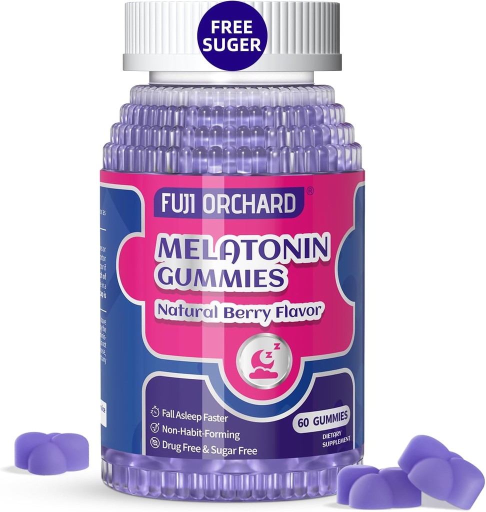Melatonin Gummies 20mg - Natural Sleep Aid - Supplemento al sonno - Zucchero melatonina Gummies Match con Magnesio ti aiuta a cadere Asleep più veloce e rimanere Asleep più lunga - 60 Gummies Vegan