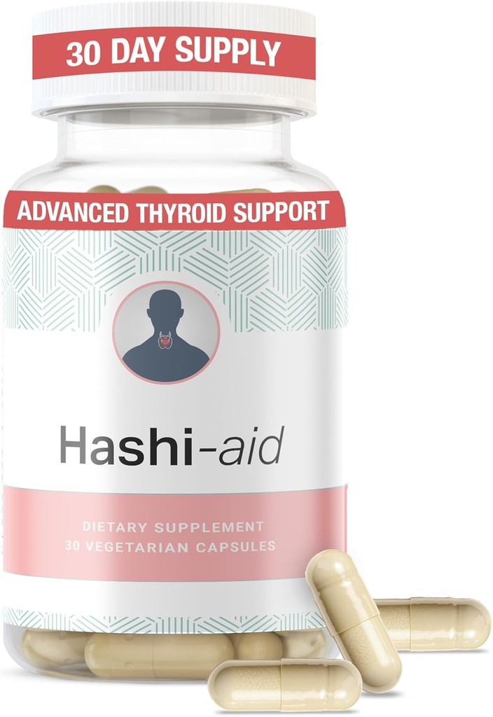 IBDassistTM Hashi aiuta il supporto tiroideo per le donne e gli uomini - Supplemento tiroideo per la malattia e l'ipotiroidismo di Hashimoto* - Confezionato con Ashwagandha, Selenio, Zinco, Vitamine essenziali & More - 30 capsule