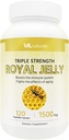 ML Naturals Royal Jelly 1500mg 120 capsule vegetali, equivalenti con 6% (27mg) 10-HDA. Freeze-Dried, Gluten Free, NSF-Certified & cGMP-Compliant