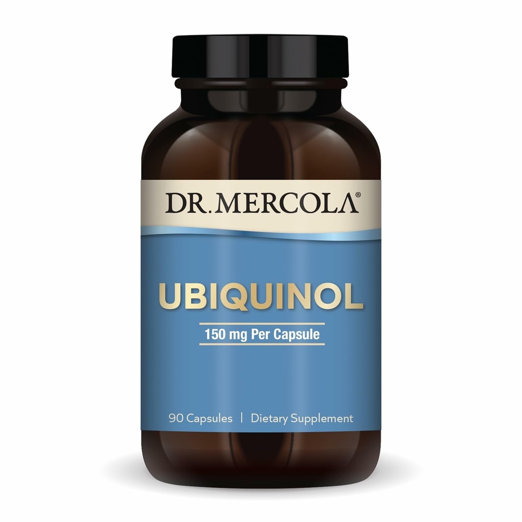 Dr. Mercola Ubiquinol - 150 mg Ubiquinol - Supporta la produzione di energia - Supplemento antiossidante - Non OGM, Gluten-Free & Soy-Free - 90 capsule (90 Serve)