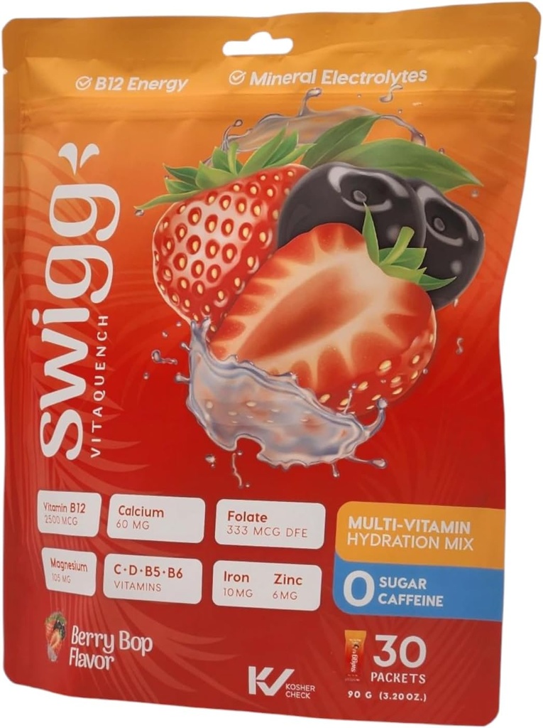 Imballaggio quotidiano del pacchetto di idratazione dell'acqua di Multi vitamina senza zucchero 2500 mcg B12, C + D + B6, Folate, zinco di ferro + di più
