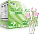 Collage liquido per le donne, 2500mg Bevanda di Collagene di bellezza con Peptidi di collagene marino Glutathione Anti-invecchiamento, Mantenere l'umidità, Vitamina C & Biotina per la rivitalizzazione della pelle (pacchetto di 30)-Aroma di limone