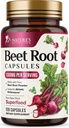 Capsule di barbabietola 1300mg - Supplemento di polvere di barbabietola rosso Extra Forza – Supporta la produzione di ossigeno nitrico, la salute del cuore & energia naturale – Non-GMO, Vegan, Gluten Free – 120 capsule vegetali