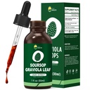 Organic Soursop Graviola Leaf Extract Liquid Drops | Soursop Bitters Liquid | High Absorption, Enhanced Bioavailability | Vegan, Non-GMO, Gluten Free | Supporto immunitario | 1 Fl Oz