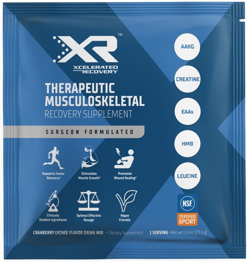 Supplemento 14-Pack | Injury & Surgery Recovery | Aminoacidi, HMB, Creatina, AAKG | Miscelatore di Lichee di Cranberry Flavor Powder Drink Mix | NSF Certificato per lo sport
