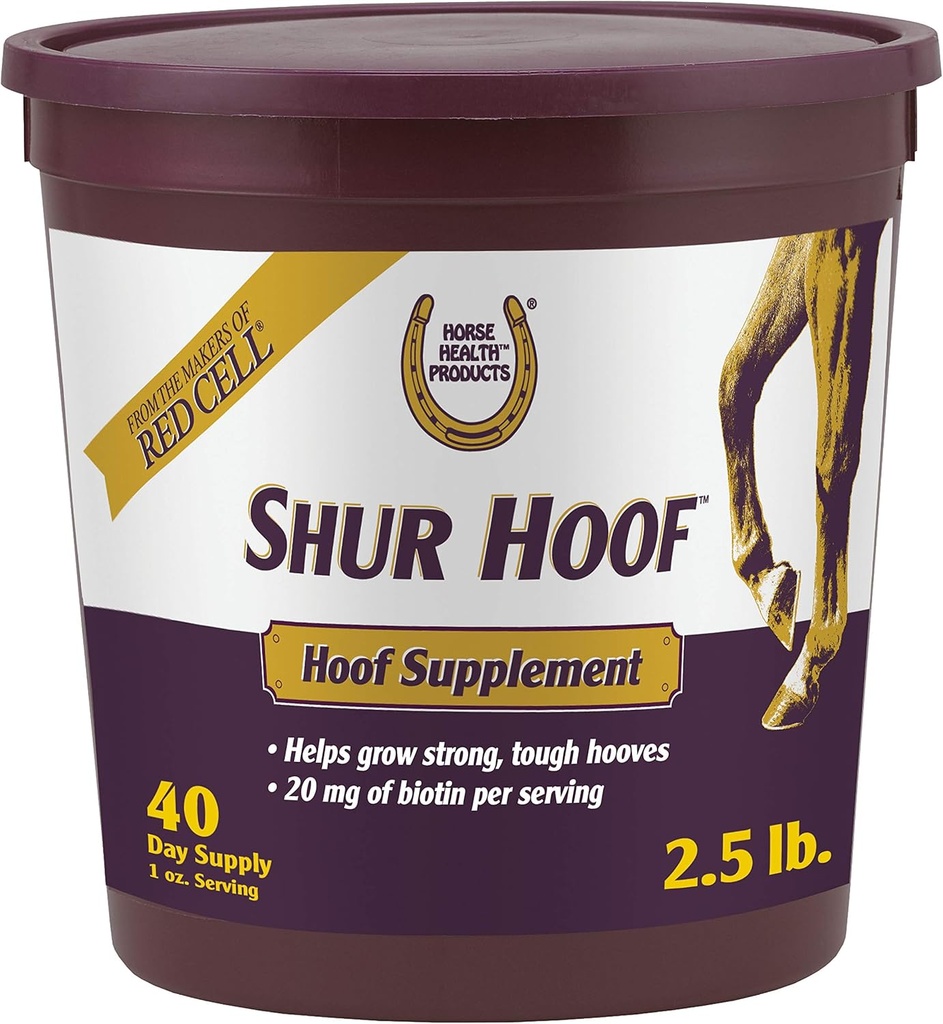 Shur Hoof Hoof Hoof supplemento per i cavalli, aiuta a crescere forte, tough Hooves, 2.5 Pound, 40 giorni di alimentazione