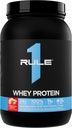 Regola 1 Whey Protein – 24g Proteine ad azione rapida da fonti all-Whey con EAAs e BCAA per il recupero di allenamento o in qualsiasi momento uso (2 Pounds*, Strawberry Banana)