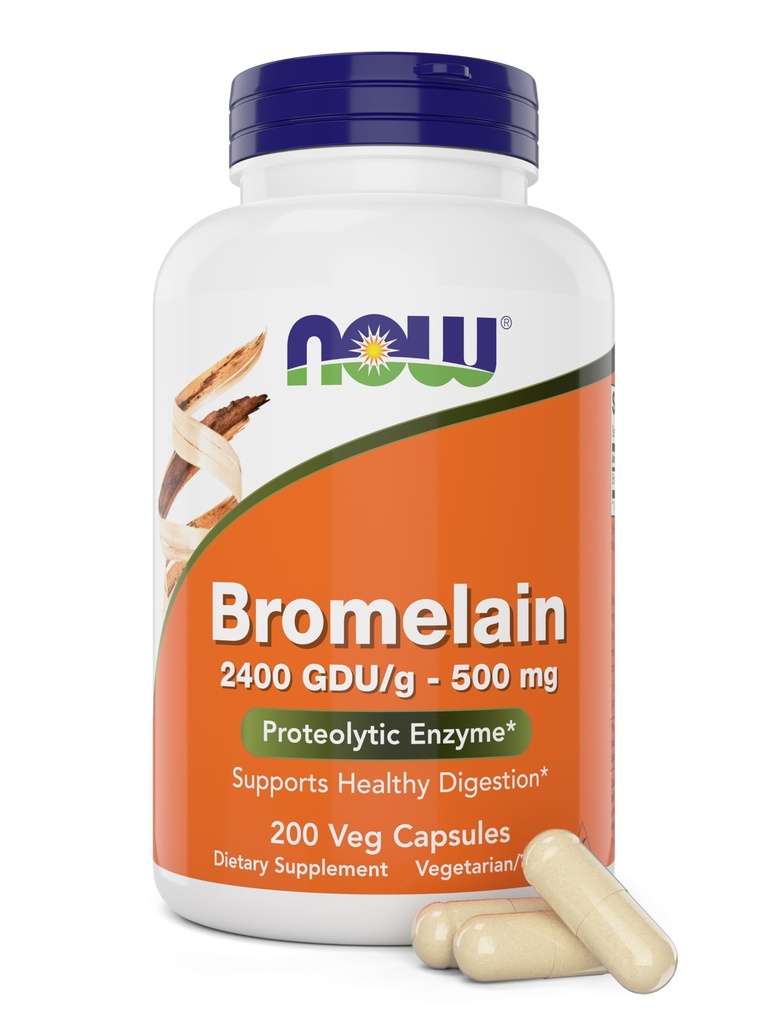 Ora Bromelain 500 mg, 200 capsule di veg - Ananas naturale, Proteolytic Enzyme Supplement, 2400 GDU