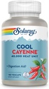 SOLARAY Cool Cayenne Pepper 40,000 HU, Cayenne Pepper Capsules, Digestion Aid, Bio-Cool Process, Lab verificato, 60-Day Money-Back Guarantee, 90 Servings, 180 VegCaps
