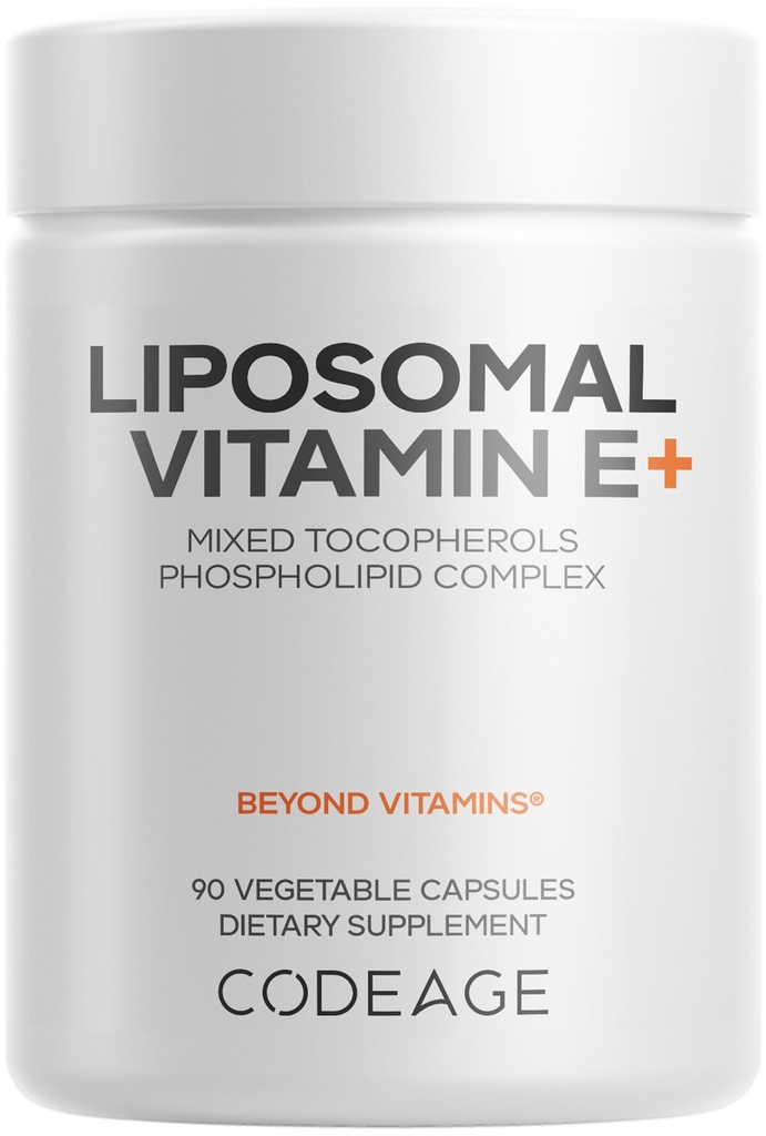 Codeage Liposomal Vitamin E Supplemento - Tutti Vitamina E Tocopherols - Alimentazione 3-Month - Alfa Tocoferoli, Beta, Gamma e Delta - Liposomal Mixed Tocopherols - Non-GMO Phospholipid - 90 Capsule