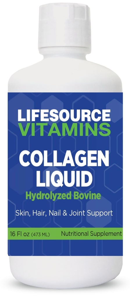 LifeSource Vitamins Collagen Liquid - Dal 1992-16 fl oz - 30 giorni di alimentazione. Tipo 1 e 3 Collagene. Ossa, Giunti, Capelli, Pelle, Chiodi, Rughe.