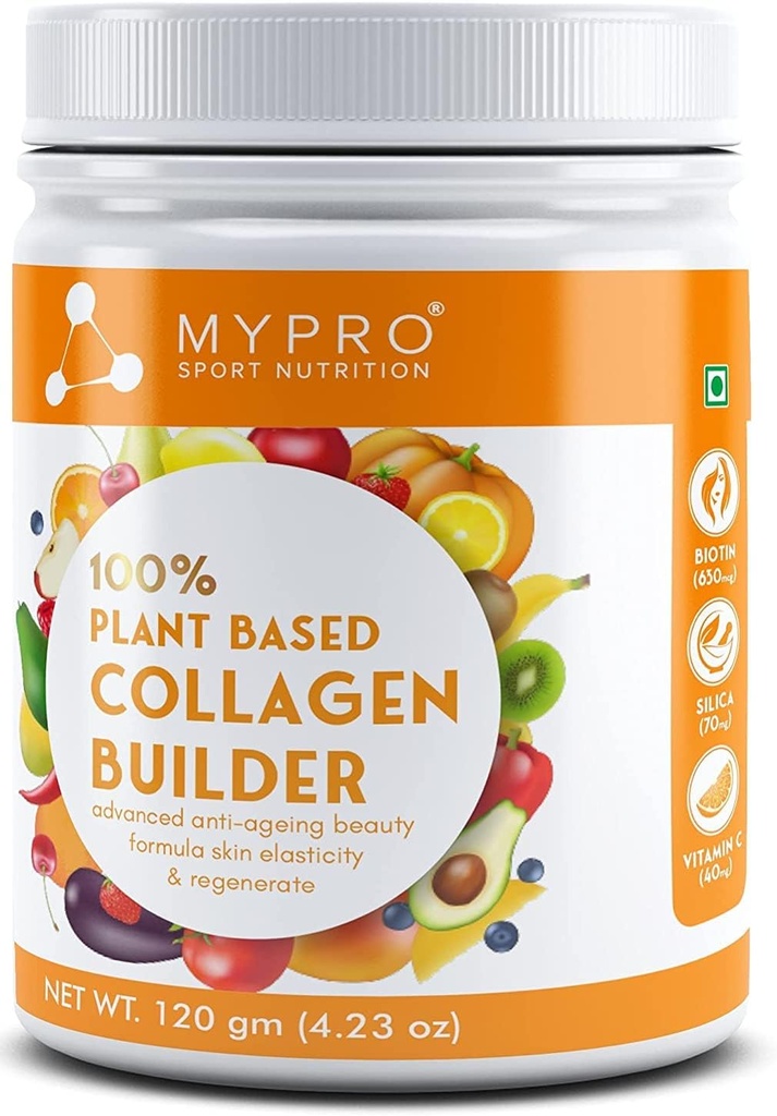 Cuty Sport Nutrition Plant Base Collagen Builder arricchito con (Biotin,Silica,Sesbania,Bamboo Shoot) Advanced Anti-ageing Beauty Formula Skin Elasticity & Regenerate, per Uomo & Donne, 4.23 oz