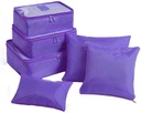 6 Set Imballaggio sotto i contenitori di Cubi di stoccaggio dei letti Profilo basso sugli organizzatori di imballaggio dei bagagli Borsa di stoccaggio del panno di stoccaggio della guarnizione (Purple)