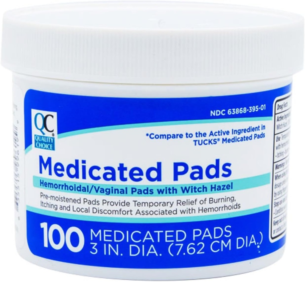 Qualità Scelta Emorroidi Pad Medicated Cooling Relief 100 Conte