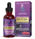 Massima resistenza 165.000mcg Liquid Biotin & Collagen Drops – Vitamine per la crescita dei capelli per le donne & uomini – Supporta capelli sani, pelle radiante & unghie forti – 98% assorbimento, non OGM, 60 Serve