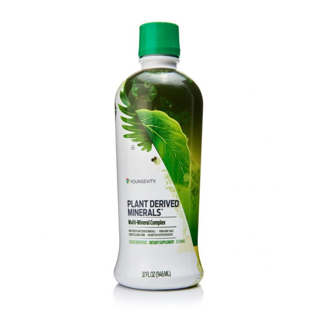 Youngevity Plant Derived Liquid Minerals - 77+ Natural Unaltered Trace Minerals - 19000mg Plant Mineral Solids - Colloidal Form Humic Shale - (32 oz Confezione da 1)