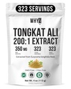 WHYZ Tongkat Ali Polvere 113g, puro Longjack 200:1 estratto Eurycoma Longifolia pillola per aumentare le prestazioni fisiche e di benessere, Longjack Tongkat Ali per gli uomini e le donne, 323 Serve