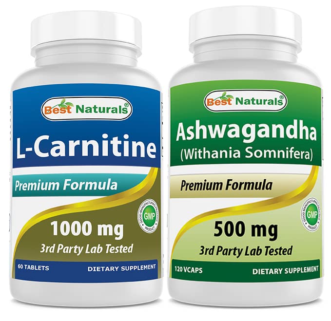 I migliori naturali L-carnitina 1000mg & Ashwagandha estratto 500 Mg