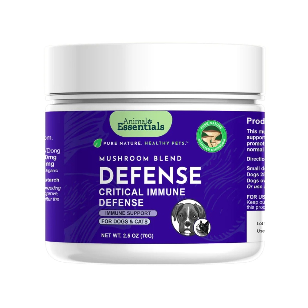 Animal Essentials MUSHROOM DEFENSE Supplemento per cani e gatti - Critical Immune Defense, Reishi, Maitake, Cordyceps, Mushroom Powder Extract - 2.5 Oz (Pack of 1)